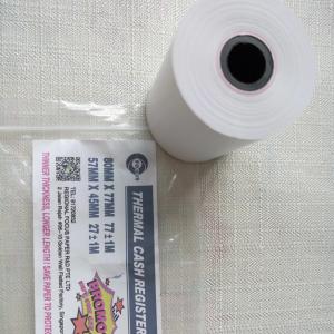Quality Woodpulp 79mm 80mm Thermal Receipt Paper Roll Printed Thermal Paper Rolls 57mm X 38mm for sale