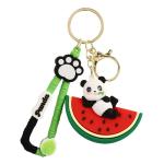 China Lady Girl Cute Soft Panda Keychain Charms Gift Animal Car Key Pendant for sale