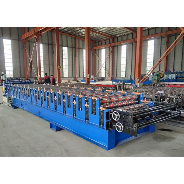 Rib Roof / Corrugated Sheet Roll Forming Machine Weight 9600kg With PLC Touch Screen