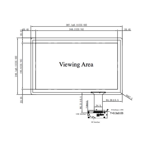 15.6 Inch Anti Glare Touch Screen PCAP Capacitive Touch Glass For Computer