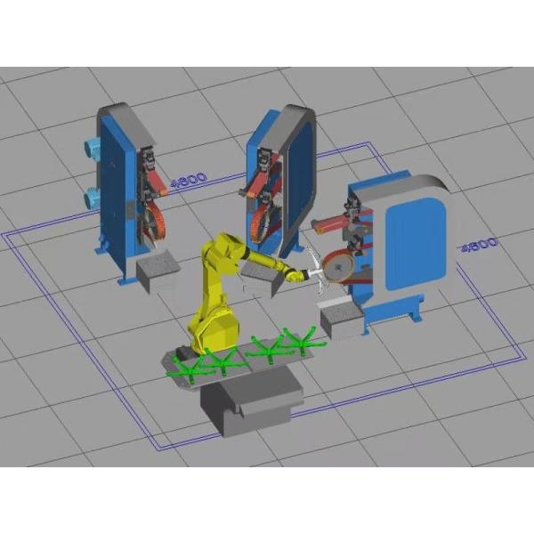 High performance FUNAC Robot Cell Metal Deburring Machine 380V for Faucet / Handle / Water Tap