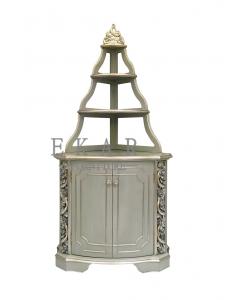 China Glass Cupboard In Wooden Frame Ivory Lacquer Antique Style Glass Cabinet FJ-188 on sale