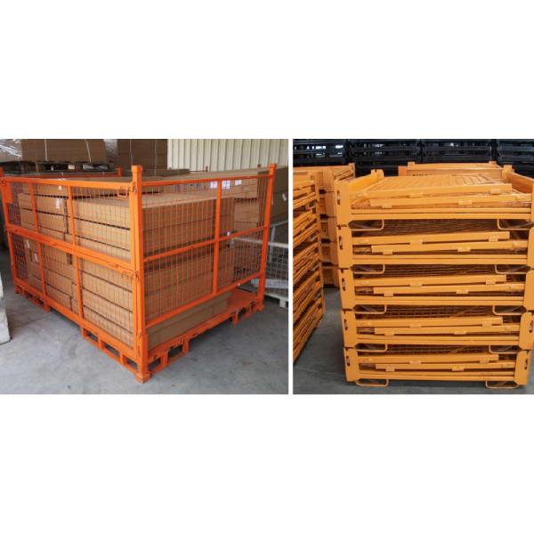 A50: Stackable and Foldable Storage Steel Wire Mesh Pallet Cage work bin wire mesh pallet container