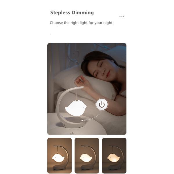 Creative 2 in 1 Cute Hanging Bird Night light Wireless Speaker Colorful Atmosphere Light Sleeping Night Light Home Deco
