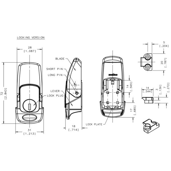V7 Zinc Alloy Lockable Draw Latch , Over Center Draw Latch