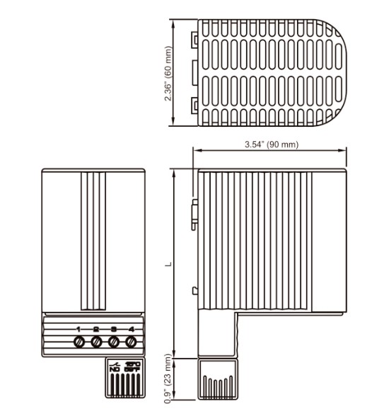 50 Watt Small Industrial Electric Heaters High Efficiency Doble Insulated IP20 / II PTC Resistor