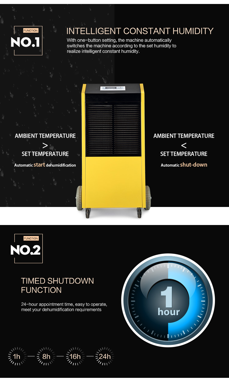 550m3 96L/DAY Industrial Commercial Dehumidifier With Wheel