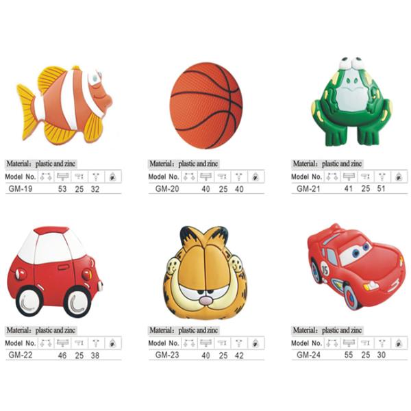 Baseketball Pattern Kids Bedroom Knobs , Rubber Cute Drawer Knobs Ornament Colorful Flower Knobs