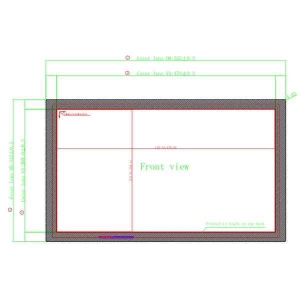 21.5" LVDS Interface 0.175mm OCA Capacitive Touch Panel