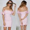 Buy cheap 2018 New Arrivals Clothing Ruffled Sleeve Pink Gingham Women Dresses Summer from wholesalers