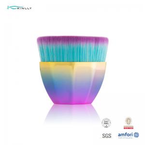 China Plastic handle Synthetic Hair Flat Kabuki Brush Decagon Face Powder Brush on sale