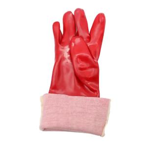 Quality Cotton Lined Gauntlet PVC (polyvinyl chloride) Industrial Gloves for sale
