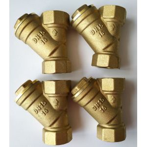 Quality 3/4" 1" 2" Copper Filter Y Strainer Valve Brass Filter Valve For Solar Water Heater for sale