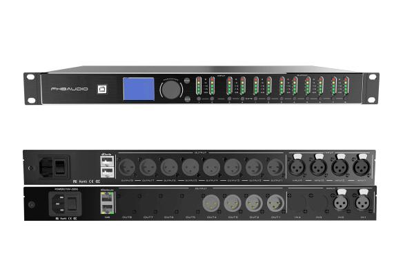 Buy USB And Network Control Dante DSP Processor 4 In 8 Out AGC Loudspeaker System Processor at wholesale prices