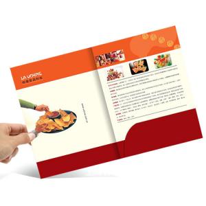 China A4 Size Full Color Brochures Pocket Paper Cardboard File Folder For Office on sale