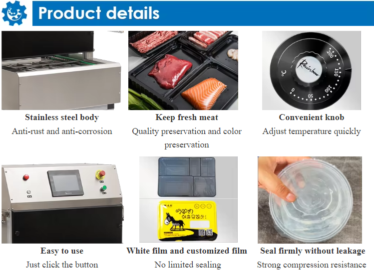 Modified Atmosphere Fully Automatic Chain Modified Atmosphere Plastic Tray Sealer DQ630SAT-E High Quality Tray Sealer Machine