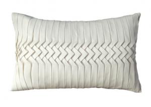 Quality Ivory Faux Silk Decorative Pillows For Sofa , Handmade Waist Bed Throw Pillows for sale