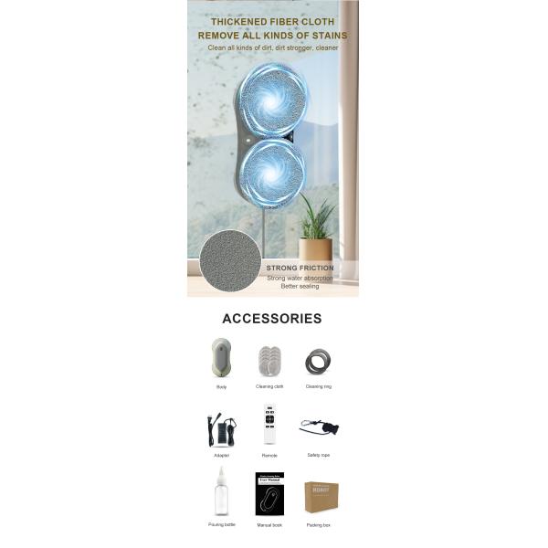 24V Window Cleaning Robot with 2800Pa Suction and App Control