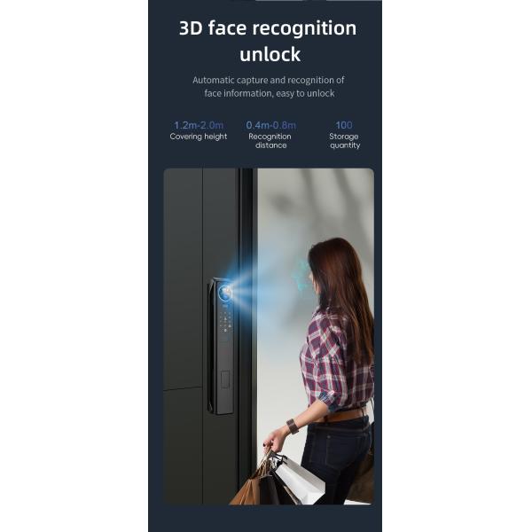 S959max Automatic Fingerprint 3D Face Recognition Door Lock with Tuya Active Video Calling WiFi Access Control Smart Home Door Lock