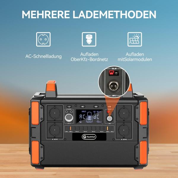 1000Wh Portable Battery Power Station with Fast Fully Charging 1000W Solar Generator