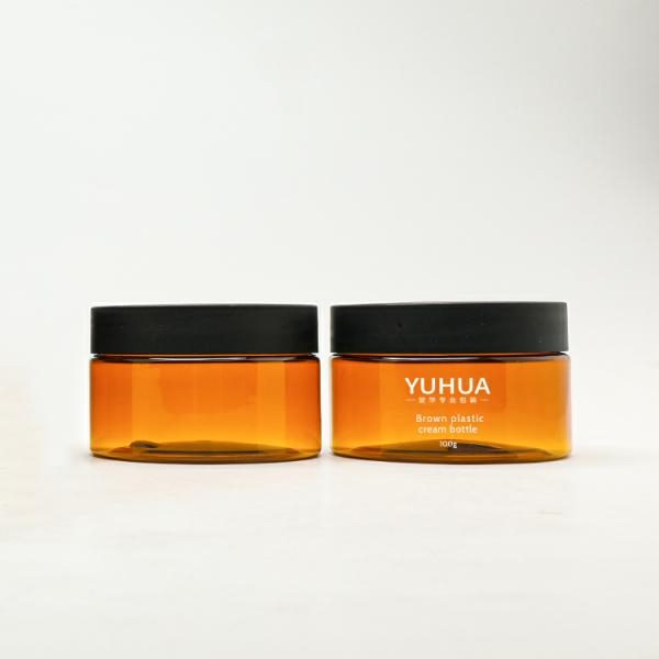 Round Plastic Cream Jar With Screw Top Lids Container 100g Face Mask Packaging