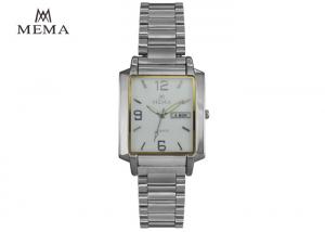 China MEMA Calendar Square Wrist Watches For Mens Alloy Shell Alloy Band on sale