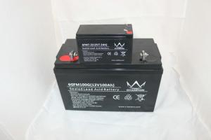 Quality Black 12 Volt Lead Acid Battery / Impact Proof Solar System Battery for sale