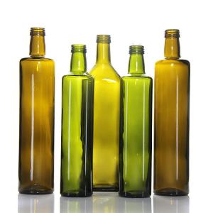 China ODM Green Olive Glass Oil Bottle Container With Pump Head 17oz on sale