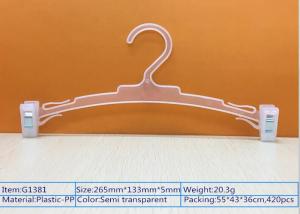 Quality Transparency Plastic Clothes Hangers With Two Clips , Retail Clothes Hangers for sale