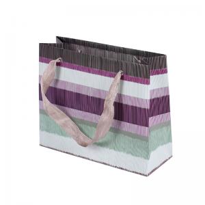 Quality Custom Printed Creative Patterned Paper Product Bags Striped Paper Bags for sale