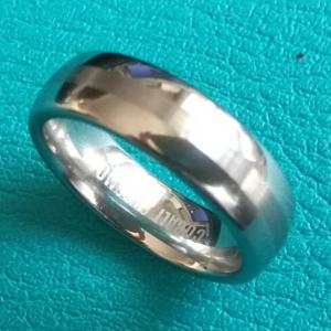 China 6mm Dome Cobalt Chrome Ring Center Brush High Polish Towards the edges Wedding Band Ring on sale