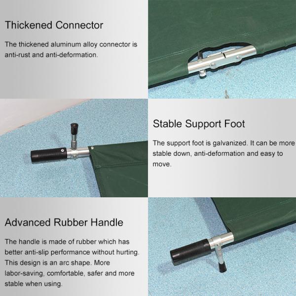 8 Inch Wheel Compact Medical Stretcher X-Ray Support White Orange Green