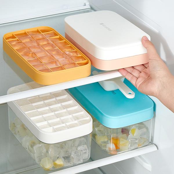Premium Silicone Wholesale small Square Ice Cube Mold With Lid and Bin