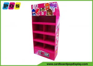 China Supermarket POP Toy Display Stand 4 Shelf Floor Paper Cardboard Display Rack For Plush Dolls on sale