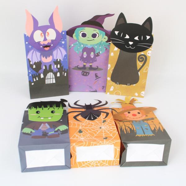 70g Kraft Paper Paper Halloween Treat Bags Oil Proof OEM ODM