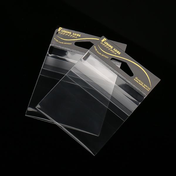 Transparent Header Card Cellophane Self Adhesive Packing OPP Bag for Fishing Hooks