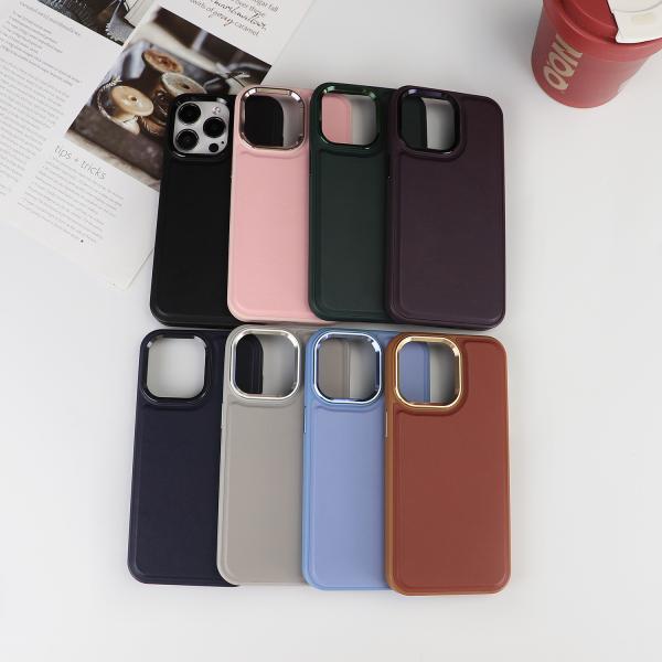 Shockproof PU Leather Mobile Phone Case With IPhone 16 Pro Max