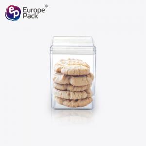 China Wholesale plastic food storage cookie and candy container transparent round sealable jars with lid baked goods packaging on sale