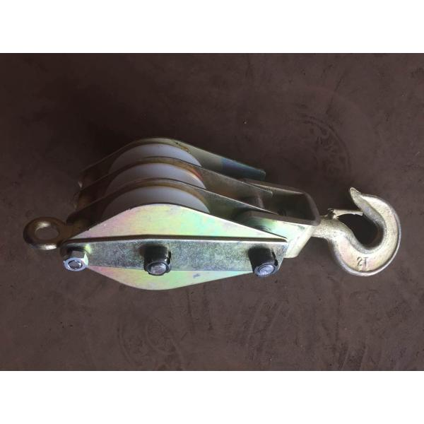 2 Ton Cable Pulling Pulley Nylon Sheave Hook Type Hoisting Block Lifting