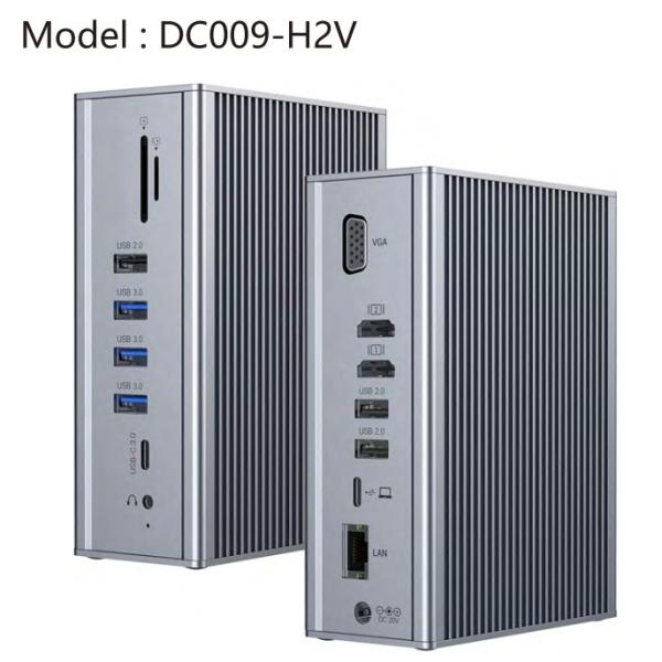 Gigabit Ethernet Hdmi Usb C Docking Station Dual Video Audio Port SD Card Reader