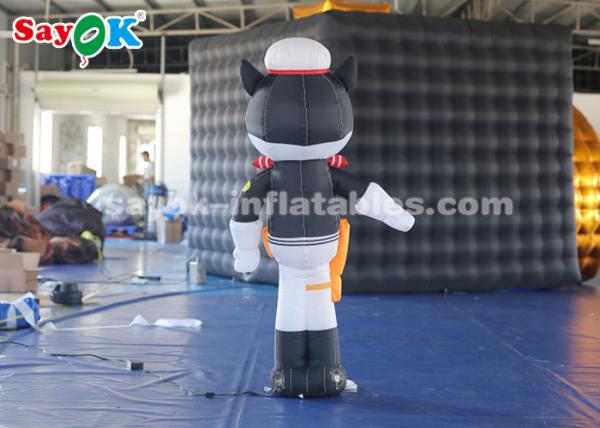 Indoor Inflatable Cartoon Characters 1.5 Meter Black Cat Sheriff Model