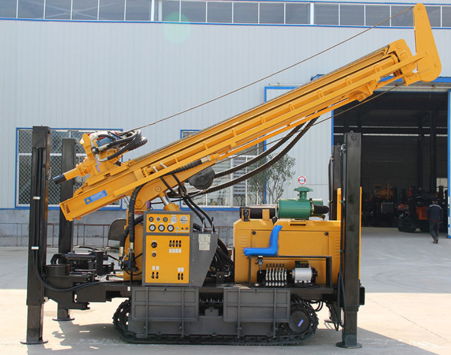 With 300 Meters Rocky Layer Diesel Engine Power Pneumatic Borehole Drilling Rig