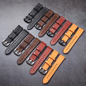 Quality Watch Band Leather Watch Strap 4 Colors Watchbands Wrist Watch Belt 22mm Stainless Pin Buckle Black 22mm for SUNSUMG Sma for sale