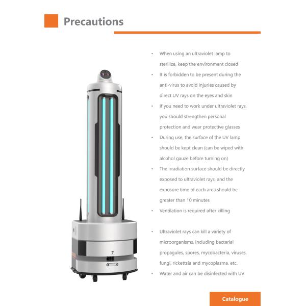 Portable Voice Intercom 1,000 M2 UV Light Disinfection Robot