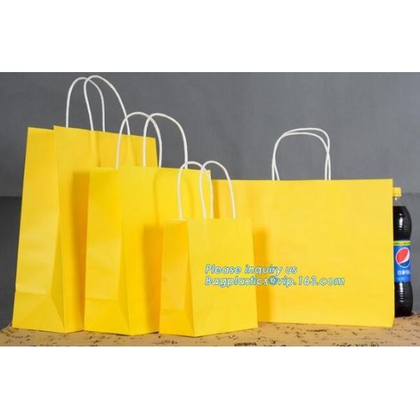 Flower Carrier Twisted Handle Rope Ribbon Tie Paper Carry Bag Shopping,Flower shop logo printing kraft paper flower pack
