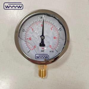 Quality SS304 Case Compound Gauge Pressure Gauge Radial Direction -1-1bar -15-15psi 100mm Oil Filling for sale