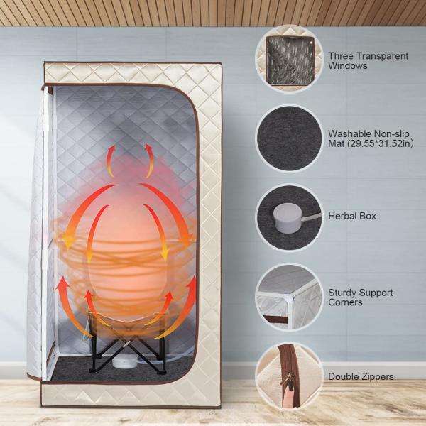 4L Full Body Portable Steam Sauna With Time Control 0-99 Minutes And Waterproof Cloth