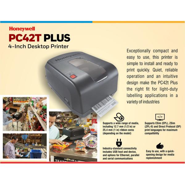 PC42T Desktop Direct Thermal Label Barcode Printer With Internal Ethernet