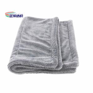 China 24X36 Car Cleaning Rags Grey 1200gsm Extra Thick Double Layer Car Detailing Microfibre Cloths on sale