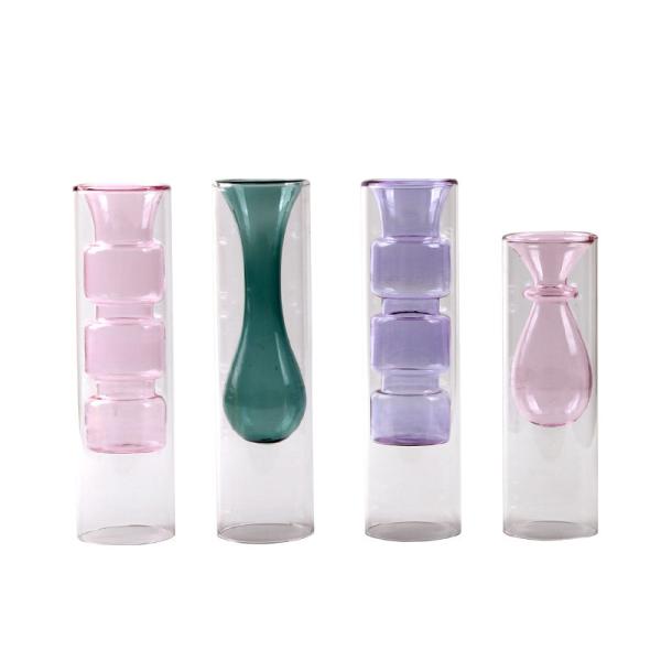 Creative Artistic Double Height Borosilicate Glass Vases